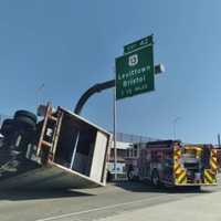 Overturned Tractor-Trailer Closes I-95 Northbound Lanes In Bristol Township