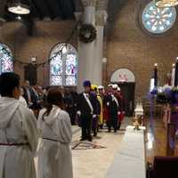 <p>Knights from Norwalk take part in the rededication of The Shrine Church Our Lady of Solace.</p>