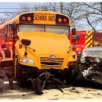 School Bus, SUV Collide Head-On In Paramus