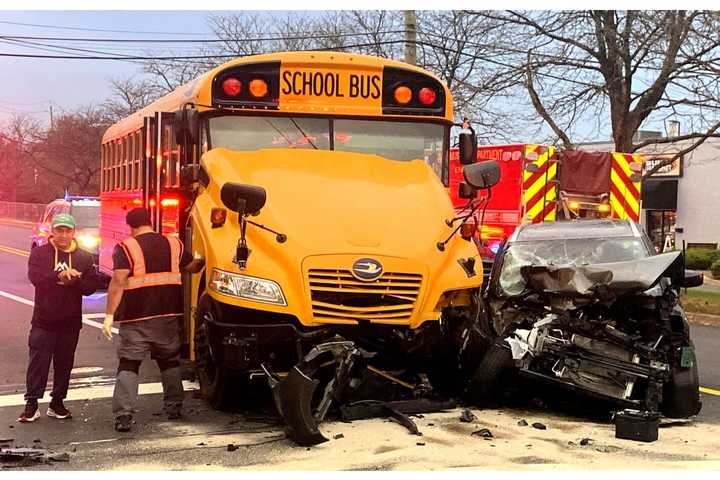 School Bus, SUV Collide Head-On In Paramus