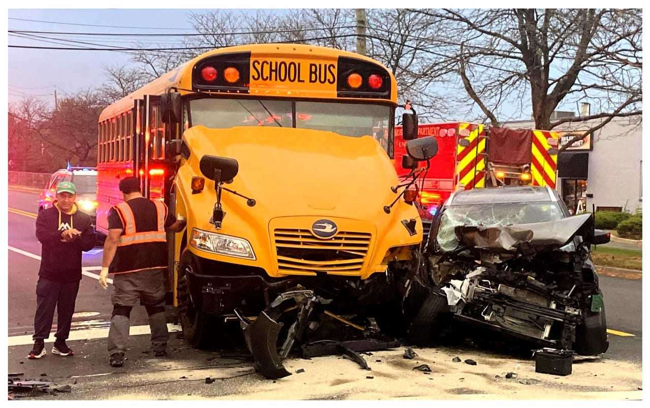 School Bus, SUV Collide Head-On In Paramus | Hackensack Daily Voice