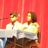 <p>Daejah Woolery, Class of 2018, makes a point at the 2016 College &amp; Career Readiness for Success Forum.</p>