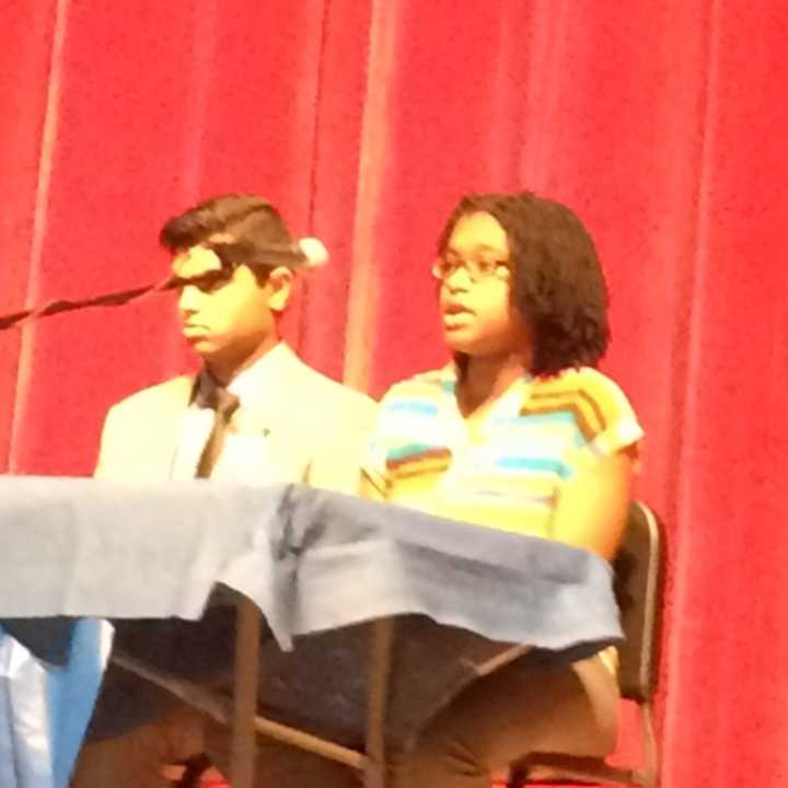 Daejah Woolery, Class of 2018, makes a point at the 2016 College &amp; Career Readiness for Success Forum.