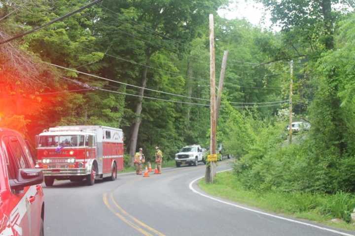 A single-vehicle crash backed up traffic on Long Pond Road.