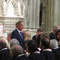 <p>Gov. George Pataki receiving communion at Caryl Plunkett&#x27;s funeral.</p>