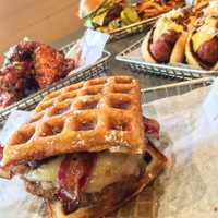 <p>Waffle, bacon burger, wings, hot dogs and cheeseburgers from Bing&#x27;s Burgers in Fort Lee.</p>