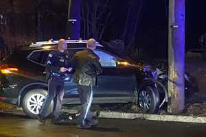 SUV Slams Into Pole Off Route 208