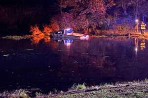 CT Man Rescued After Crashing Pick Up Truck In Pond