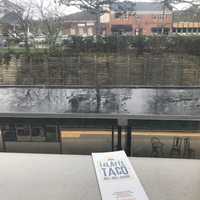 <p>A view of Memorial Plaza and the Pleasantville train station from a window seat at the village&#x27;s newest eatery: Falafel Taco.</p>