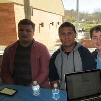 <p>Jacob Davis, Andrew Soque and Kyle Mikolajczyk at an app contest in Pleasantville.</p>