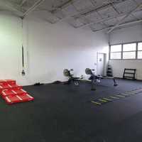 <p>A-Game Sports features and strength and conditioning area set aside next to the multi-sport field in New Rochelle.</p>