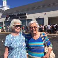 <p>“We were young when we went in,” said Helen Boyd and Lorraine Mallett, both of Rutherford. The pair went to get their licenses renewed.</p>