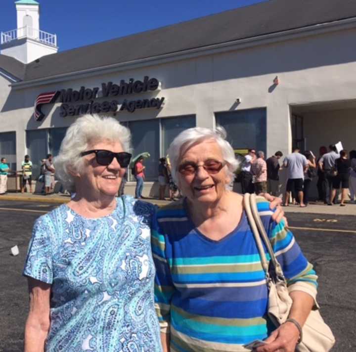 “We were young when we went in,” said Helen Boyd and Lorraine Mallett, both of Rutherford. The pair went to get their licenses renewed.