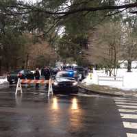 <p>Fairfield police at the home where a man was fatally shot by an officer Tuesday morning.</p>