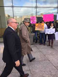 Protesters Gather At Court For Greenwich Man's Hearing In Sex Assault Case