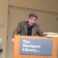 <p>Author Eric Burns discusses his latest book, &quot;The Golden Lad&quot; at Westport Library.</p>