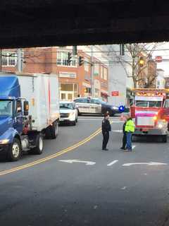 Truck Slams Into Train Overpass In Greenwich