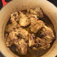 <p>German Spanish style chicken by Linda Celeste Sims.</p>