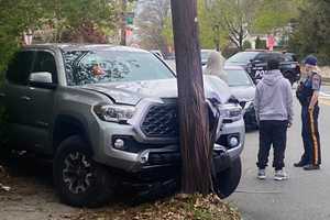 Pickup Rams Utility Pole In Fair Lawn