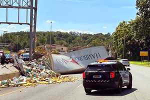 UPDATE: Northbound Route 17 Reopened After Wild Tractor-Trailer Crash Damages Overhead Sign