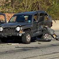 <p>A Jeep was among the badly damaged vehicles.</p>