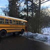 <p>A Greenwich school bus nearly slid off the road on Taconic at North Street on Monday morning.</p>