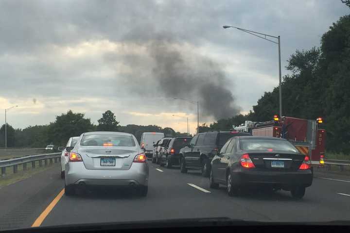 No Serious Injuries As Fire Destroys Car On Route 8 In Trumbull
