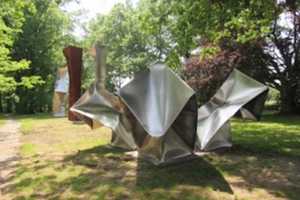 Stainless Steel Sculptures Installed In Leonia