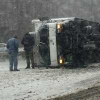 Occupants OK After Truck Tips On Snowy Route 17 In Saddle RIver