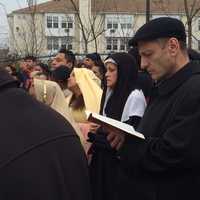 <p>Bishop Frank Caggiano prays during the Stations of the Cross.</p>