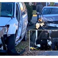 <p>The Fair Lawn Rescue Squad freed the driver following a collision with a Toyota Camry that knocked his Chrysler Town &amp; Country into a utility pole at the intersection of Hartley Place &amp; Rosalie Street around 7:30 a.m. Nov. 28.
  
</p>