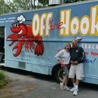 <p>Joe Carson and Kathy Welte of Off the Hook Food Truck.</p>