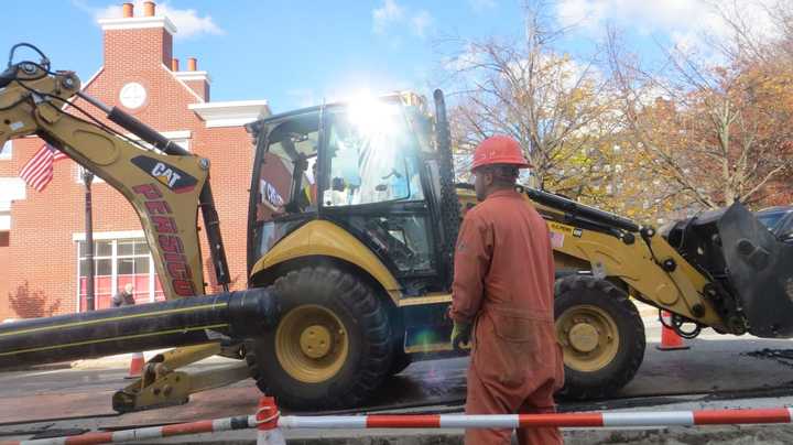 Construction along Halstead Avenue in Harrison. The town is among those slated for pedestrian improvements using state and federal money. Three projects are open for public comment in Rockland County.