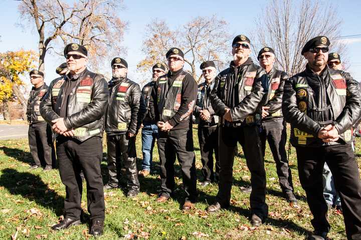 Veterans attending a Veteran&#x27;s Day ceremony