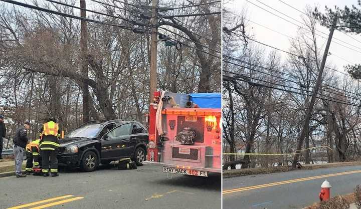 A stretch of River Road remained temporarily closed while PSE&amp;G attended to the damaged pole.