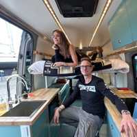 <p>Daveed Turek and Sophie Colle run Soda Deco, which convert vans into living spaces.</p>