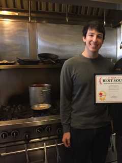 Good Food Chef Accepts DVlicious Award For 'Best Soup In Westchester'