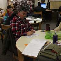 <p>Various ages show up for Adult Coloring at Lodi Memorial Library .</p>