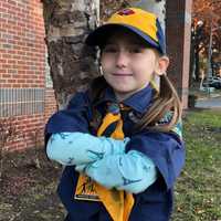 <p>Katie Sheridan, 7, was the first girl in Paramus to become a Cub Scout.</p>