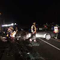 <p>Six people were hurt — three with serious injuries — in a crash Sunday night on the Merritt Parkway in Westport.</p>