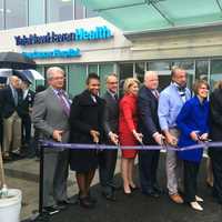 <p>Dignitaries gather to cut the ribbon on Yale New haven Health&#x27;s Park Avenue Medical Center in Trumbull.</p>