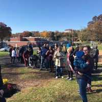 <p>Dozens turned out for a Holster Park ceremony Nov. 11.</p>