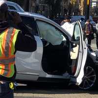 <p>Somehow no one was struck by the Kia, which hit plenty of objects as it barreled down the Palisade Avenue sidewalk in Englewood.</p>