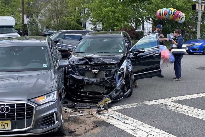 The driver of a Cadillac Escalade was treated for a minor injury at the scene of the May 1 noontime crash with an Audi Q7 at South Van Dien and East Ridgewood avenues.