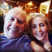 <p>Cassie Romano and her father</p>