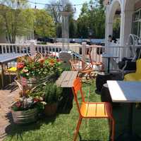 <p>The outdoor grass patio at Milkcraft of Fairfield</p>