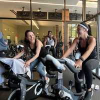 <p>BCPO members attend a spin class led by Paramus Deputy Police Chief Robert Guidetti as part of the Six Weeks of Wellness Challenge.</p>