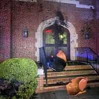 <p>The Honda Accord shattered plastic traffic control barrels that sent dirt flying Saturday evening at Our Savior Lutheran Church on Broadway in Fair Lawn.</p>