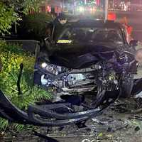 <p>At the scene of the crash in front of Our Savior Lutheran Church on Broadway in Fair Lawn.</p>