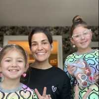 <p>Annie Steinberg-Joachim with her daughters, Piper, left, and Charlotte.</p>